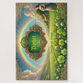 Personalized Family Name, Irish Cloverfield ジグソーパズル (縦)