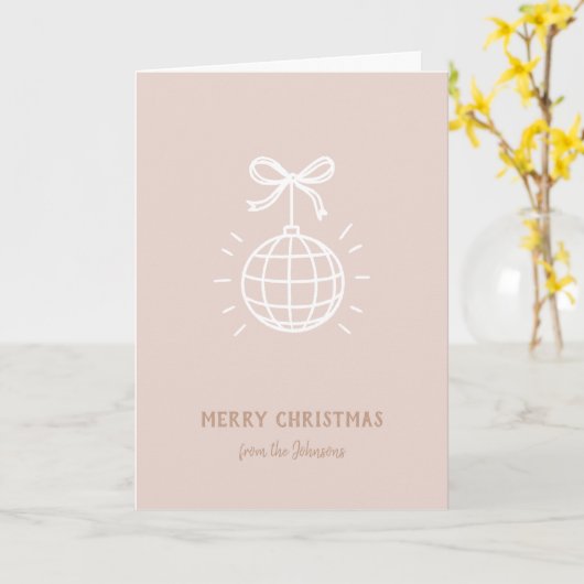 Personalized Family Name Merry Christmas  カード (黄色い花)