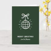 Personalized Family Name Merry Christmas  カード (黄色い花)