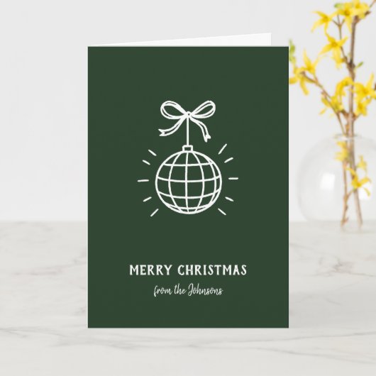 Personalized Family Name Merry Christmas  カード (黄色い花)