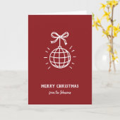 Personalized Family Name Merry Christmas  カード (黄色い花)