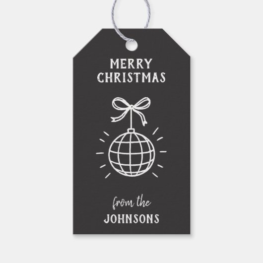 Personalized Family Name Merry Christmas ギフトタグ (正面)