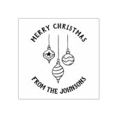 Personalized Family Name Merry Christmas Bauble ラバースタンプ (インプリント)