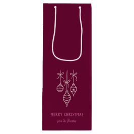 Personalized Family Name Merry Christmas Bauble ワインギフトバッグ