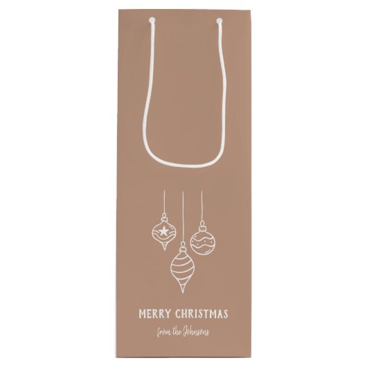 Personalized Family Name Merry Christmas Bauble ワインギフトバッグ (正面)