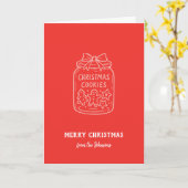 Personalized Family Name Merry Christmas Cookies カード (黄色い花)