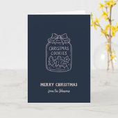 Personalized Family Name Merry Christmas Cookies カード (黄色い花)