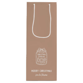 Personalized Family Name Merry Christmas Cookies ワインギフトバッグ