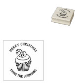 Personalized Family Name Merry Christmas Cupcake ラバースタンプ (押印)