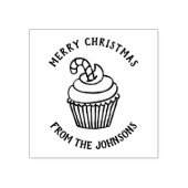 Personalized Family Name Merry Christmas Cupcake ラバースタンプ (インプリント)