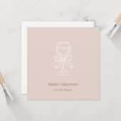 Personalized Family Name Merry Christmas Drink カード (正面/裏面インサイチュ)