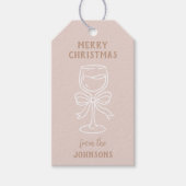 Personalized Family Name Merry Christmas Drink ギフトタグ (正面)