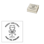 Personalized Family Name Merry Christmas Drink ラバースタンプ (押印)