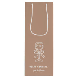 Personalized Family Name Merry Christmas Drink ワインギフトバッグ