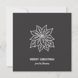 Personalized Family Name Merry Christmas Flower カード
