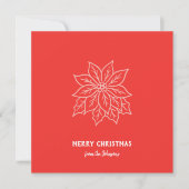Personalized Family Name Merry Christmas Flower カード (正面)