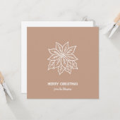 Personalized Family Name Merry Christmas Flower カード (正面/裏面インサイチュ)