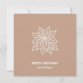 Personalized Family Name Merry Christmas Flower カード (正面)
