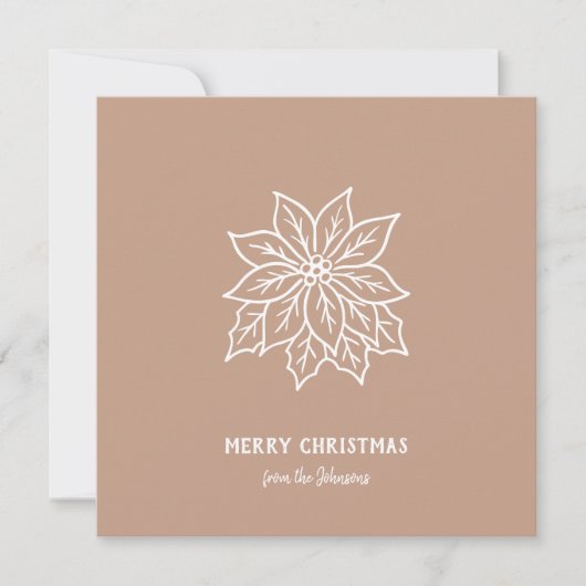 Personalized Family Name Merry Christmas Flower カード (正面)