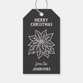 Personalized Family Name Merry Christmas Flower ギフトタグ