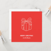 Personalized Family Name Merry Christmas Gift カード (正面/裏面インサイチュ)