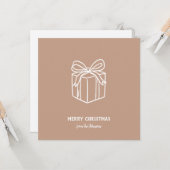 Personalized Family Name Merry Christmas Gift カード (正面/裏面インサイチュ)