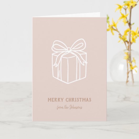 Personalized Family Name Merry Christmas Gift カード (黄色い花)