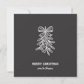 Personalized Family Name Merry Christmas Mistletoe カード (正面)