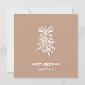 Personalized Family Name Merry Christmas Mistletoe カード (正面)