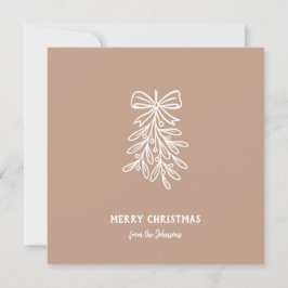 Personalized Family Name Merry Christmas Mistletoe カード