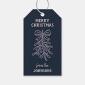 Personalized Family Name Merry Christmas Mistletoe ギフトタグ (正面)