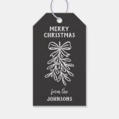 Personalized Family Name Merry Christmas Mistletoe ギフトタグ (正面)