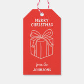 Personalized Family Name Merry Christmas Present ギフトタグ (正面)