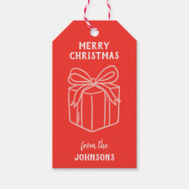Personalized Family Name Merry Christmas Present ギフトタグ