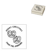 Personalized Family Name Merry Christmas Pretzel ラバースタンプ (押印)