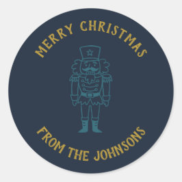 Personalized Family Name Merry Christmas Prince ラウンドシール