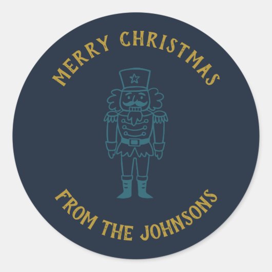 Personalized Family Name Merry Christmas Prince ラウンドシール (正面)