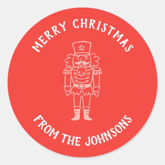 Personalized Family Name Merry Christmas Prince ラウンドシール (正面)