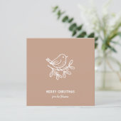 Personalized Family Name Merry Christmas Robin カード (スタンド正面)