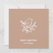 Personalized Family Name Merry Christmas Robin カード (正面)
