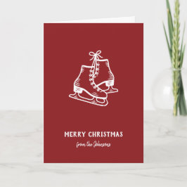 Personalized Family Name Merry Christmas Skates カード