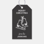 Personalized Family Name Merry Christmas Skates ギフトタグ (正面)