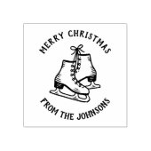 Personalized Family Name Merry Christmas Skates ラバースタンプ (インプリント)