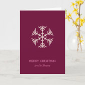 Personalized Family Name Merry Christmas Snowflake カード (黄色い花)