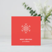 Personalized Family Name Merry Christmas Snowflake カード (スタンド正面)