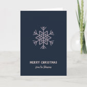 Personalized Family Name Merry Christmas Snowflake カード (正面)