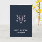 Personalized Family Name Merry Christmas Snowflake カード (黄色い花)