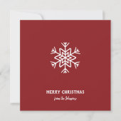 Personalized Family Name Merry Christmas Snowflake カード (正面)