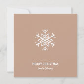Personalized Family Name Merry Christmas Snowflake カード (正面)