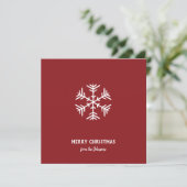 Personalized Family Name Merry Christmas Snowflake カード (スタンド正面)